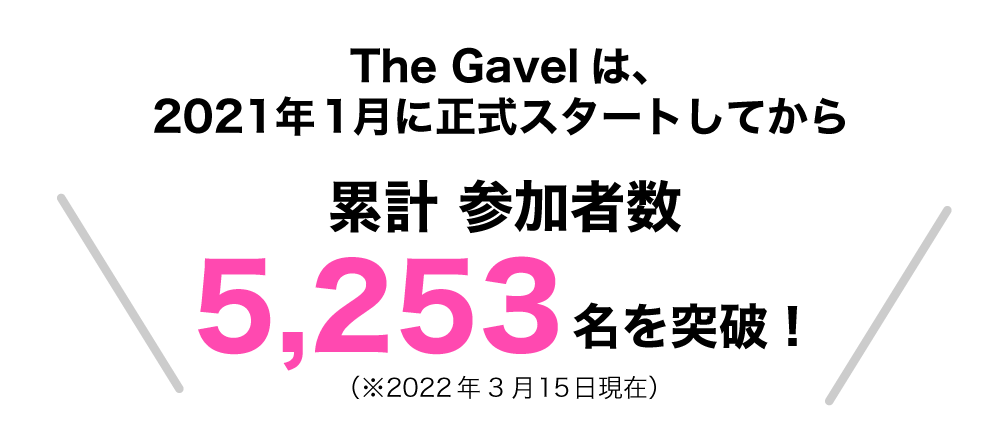 The Gavelは2022年1月にスタートしてから累計参加者5253名を突破！（※2022年3月15日現在）